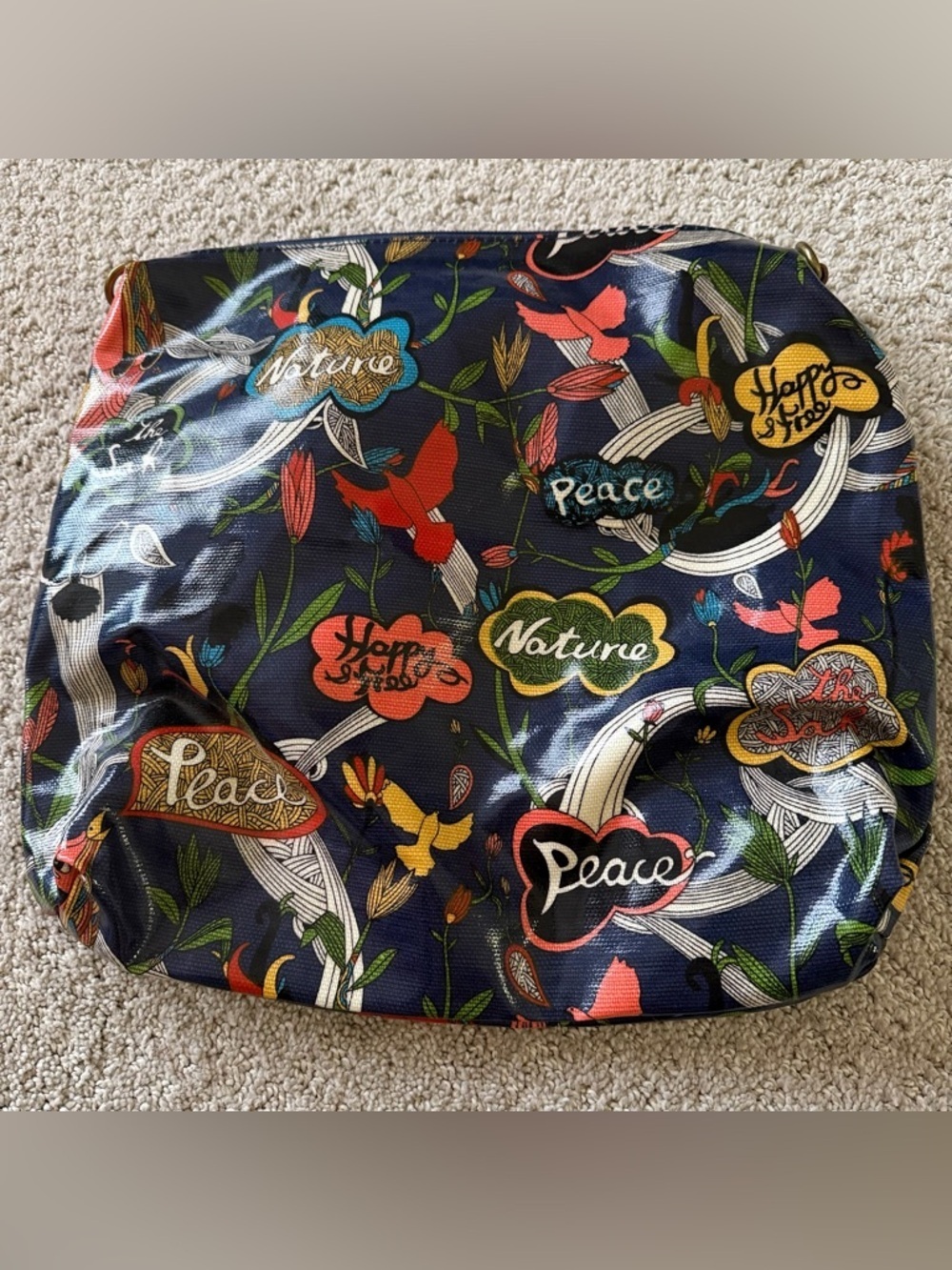 Sakroots Crossbody Handbag Black Peace Nature Multi Color Coated NO STRAP